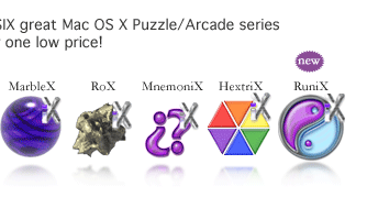 Infinity Game PaX:  BabelBloX MarbleX, RoX, MnemoniX, HextriX, RuniX, HoppiX, Mac OS X Games & Mac OS X Screensavers